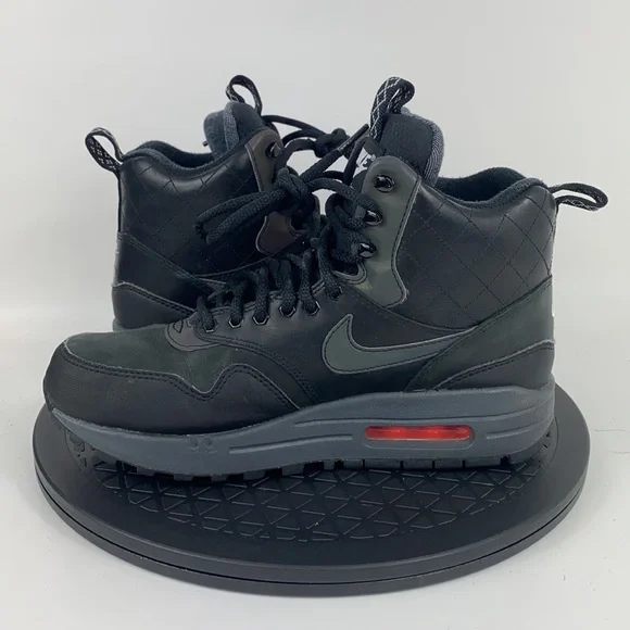 Nike Air Max 1 Mid Sneakerboot Black Water Repel 807307-001 Women’s Size 7 - Picture 10 of 14